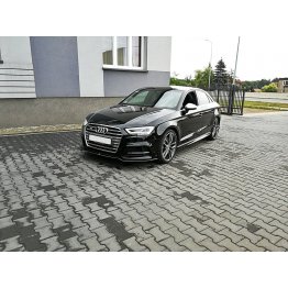 Накладка сплиттер на передний бампер Вар2 на Audi S3 8V рестайл